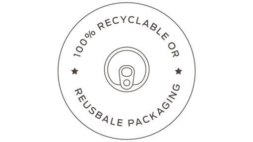 100% Recyclable or reusable packaging